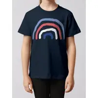 Wat? Apparel T-Shirt Regenbogen in Dunkelblau | Gr.: 122/128