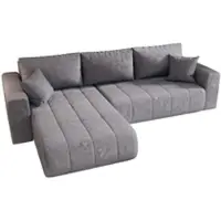 Fun-Möbel Ecksofa Schlafsofa CAMILA Stoff Monolith Sky Ottomane Links