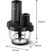 Philips 5000 series HR1507/00, 2 l, 16000 RPM, Schwarz, Edelstahl, Kunststoff, 1,2 m