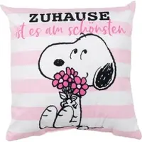 United labels Peanuts Snoopy Kissen Zuhause ist es Plüsch Zierkissen 40 x 40 cm in rosa | Gr.: onesize