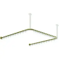 Hewi Vorhangstange System 900, Edelstahl PVD gold gebürstet, Achsmaß 1187 x 1175 x 1187 mm, 34 Ringe aus POM, Stangendurchmesser 25 mm