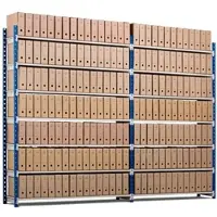 Proregal Aktenregal Maximus Einseitig HxBxT 200 x 125 x 34 cm 5 Ebenen Offener Fachboden Bis Zu 75 Archivordnern Lichtblau & Lichtgrau