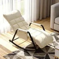 Home Nature Wohnkonzept Schaukelsessel Schaukelstuhl Schauelliege Sonnenliege Outdoor Liegestuhl verstellbar Relaxstuhl für Wohnzimmer Balkon Gartenstuhl Gartenliege