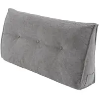 Home Nature Wohnkonzept Keilkissen grau 101x52x19 cm, Dreieckiges Lesekissen mit Seitenfach & waschbarem Bezug, 1 Stück