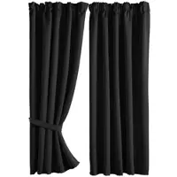 Gardinenbox VORHANG 2ER SET NEWYORK HxB 160x140 cm Schwarz