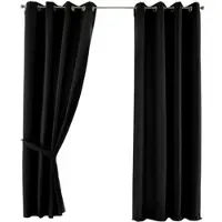 Gardinenbox VORHANG 2ER SET PALERMO HxB 145x140 cm Schwarz