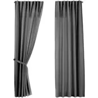 Gardinenbox SCHLAUFENGARDINE 2ER SET »Jena« HxB 250x140 cm Grau
