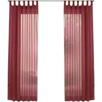 Gardinenbox SCHLAUFENGARDINEN Voile 2er-Set 225x140 cm Bordeaux