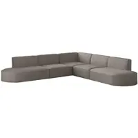 Fun-Möbel Ecksofa Designersofa PALMA in Stoff Scala Grau Seite Universal