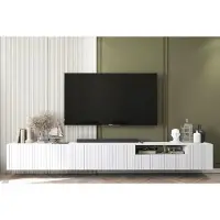 Meble Lindner TV-Wandschrank TV-Schrank Glamour Elpis + Elpis 2 Modern Lindner Möbel 300cm x 37,5cm x 36,5cm Farbe: Weiß matt- Italienische Tiefmattfolie