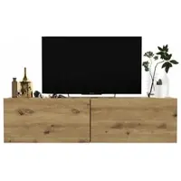 Meble Lindner Hängende TV-Schrank Enjoy Fernsehschrank Zweitürig Hängend Modern Lindner Möbel 120cm x 30cm x 35cm Farbe: Eiche artisan matt - Eiche artisan matt
