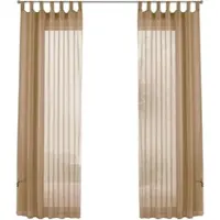 Gardinenbox SCHLAUFENGARDINEN Voile 2er-Set 245x140 cm Sand