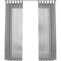 Gardinenbox SCHLAUFENGARDINEN Voile 2er Set 245x140 cm Grau