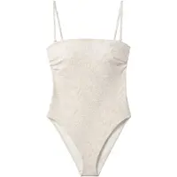 Calvin Klein Strapless One Piece Stippled Skin W Tofu Größe: M | Badeanzüge Outlet | Damen
