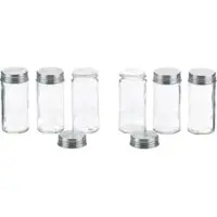 kela Gewürzgläser Fideles 10859, aus Glas, rund, mit Edelstahldeckel und Streueinsatz, 70 ml, 6 Stück