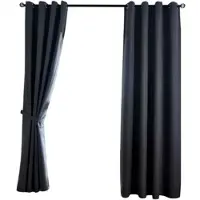 Gardinenbox VORHANG 2ER SET »München Dark« HxB 245x145 cm Dunkelgrau