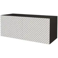 ALTDECOR TV-Schrank ZENO-W mit Gefrästen Fronten 100x40x40 Lowboard hängend, TV Möbel, TV Cabinet, Fernsehtisch, Fernsehschrank, TV Kommode, TV Tisch, TV Sideboard, TV Board - Weiß / Katania