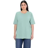 Ulla Popken Shirt in helles moosgrün | Gr.: 54-56