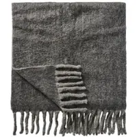 Ib Laursen Plaid aus Wolle mit Fransen in grau | Gr.: onesize