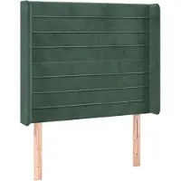 Syfax Kopfteil mit Ohren Dunkelgrün 93x16x118/128 cm Samt