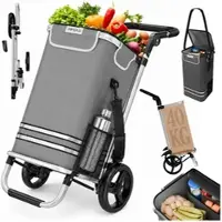 24MOVE Einkaufstrolley VEHLO 3in1 Trolley faltbarer Einkaufswagen mit Kühlfach, grau