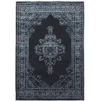 Carpetsale24 Orient Teppich 80x150 cm Grau, Kurzflor & Pflegeleicht, Traditionelles Muster, Flurteppich im Ethno-Look für Gäste- oder Schlafzimmer