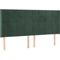Syfax Kopfteil mit Ohren Dunkelgrün 183x16x118/128 cm Samt