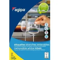 Agipa Universal-Etiketten, 22 x 16 mm, weiß, wiederablösbar