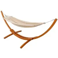 HOMAVO Hängematte mit Gestell & 2 Hängematte Maße 320x120x120 cm Beige