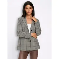 HEINE Karo-Blazer in champagner-schwarz-kariert | Gr.: 34