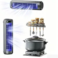 Zelurxx Wandventilator ohne Bohren, Turbokühlung mit Querstromgebläse, Hochfrequenz-Magnetmotor, Ultra-leise, 3 Stufen, für Schlafzimmer & Küche