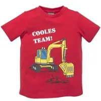 Kidsworld T-Shirt "Mit Bagger-Druck" Kurzarm, mit peppigem Druck, mit Rippbündchen am Ausschnitt