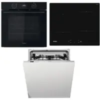 Whirlpool Backofen OMK58CU1SB + Geschirrspüler WIC3C26F + Induktionskochfeld WSQ7360NE