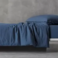 HUGO BOSS Home Satin Bettwäsche BeBoss 155x220 cm + 80x80 cm | abysse - blau