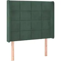 Syfax Kopfteil mit Ohren Dunkelgrün 103x16x118/128 cm Samt