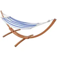HOMAVO Hängematte mit Gestell & 2 Hängematte Maße 320x120x120 cm Blau