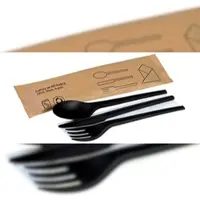 DeinPack 1000 Bestecksets CPLA schwarz 4-teilig