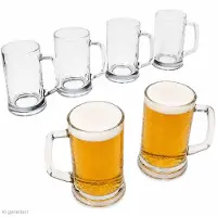 MamboCat 6x Viva Bierkrug 0,3L mit Henkel Bierhumpen 300ml Seidel Glas Pils Humpen Beer
