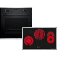 Bosch HBD632FH85 (HBG237BB4+PKH845BB1D), Keramik, 4 Zone(n), Keramik, Schwarz, Berührung, 79,5 cm