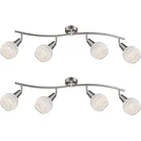 Globo Lighting 2er Set LED Deckenleuchten 4flammig Lampenschirme Glas, Deckenlampen Wohnzimmer