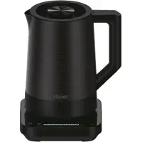 Haier HKE5A 011, 1,7 l, 2200 W, Schwarz, Edelstahl, Regelbare Temperatur, Wasserstandsanzeige