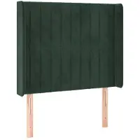 Syfax Kopfteil mit Ohren Dunkelgrün 83x16x118/128 cm Samt
