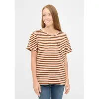 Derbe T-Shirt Franz Cherie Damen Beige Braun Streifenshirt GOTS Organic