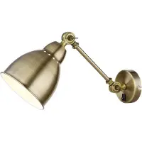 ARTE LAMP Wandleuchte innen – Weiße Metall-Lampenfassung mit weißem Lampenschirm – LED-Wandlampe für modernes Zuhause oder Büro – Mit Kabel.Color:Bronze