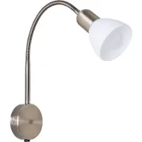 ARTE LAMP Wandleuchte innen – LED-Wandlampe für Küche – mit goldbrauner Metall-Lampenfassung und weiß glas Lampenschirm – Kabel