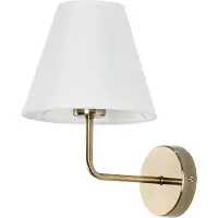 ARTE LAMP Schreibtischlampe mit Kabel – Tischlampe mit weißem Textil-Lampenschirm für Wohnzimmer und Home Office – LED.Color:Bronze, Weiß,Size:Standard