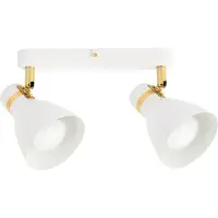 ARTE LAMP LED Lampe mit 2 Spotleuchten - Deckenstrahler mit weißer Metallfassung und -schirm – für Flur oder Küche