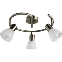 ARTE LAMP Deckenlampe - LED Deckenleuchte - Deckenstrahler mit bronzefarbener Metall-Lampenfassung, Lampenschirm aus weißem Glas - Wohnzimmerlampe Decke.Size:PARRY 1