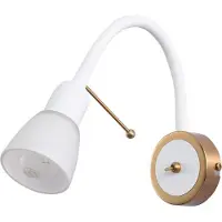 ARTE LAMP Wandleuchte – Schwarze Metall-Lampenfassung mit weißem Lampenschirm – LED-Wandlampe mit Schalter für Schlafzimmer – Mit Kabel.Color:Weiß