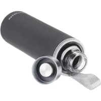 Westmark Viva Trinkflasche mit Cover, Glas, 550 ml, Hochwertige Flasche mit einem auslaufsicheren Schraubverschluss, Farbe: anthrazit